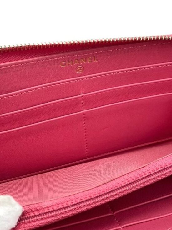 Chanel Long Wallet Zip Round Ap1590 Quilted Lambskin Coco Mark - Picture 13 of 15